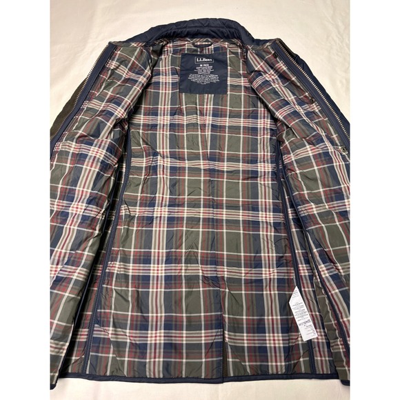 L.L. Bean Jacket Womens Medium Purple Quilted Plaid Lined Barn Coat M - Picture 2 of 7